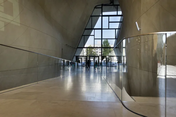 Modern entrance hall in Museum of History of Polish Jews in Warsaw