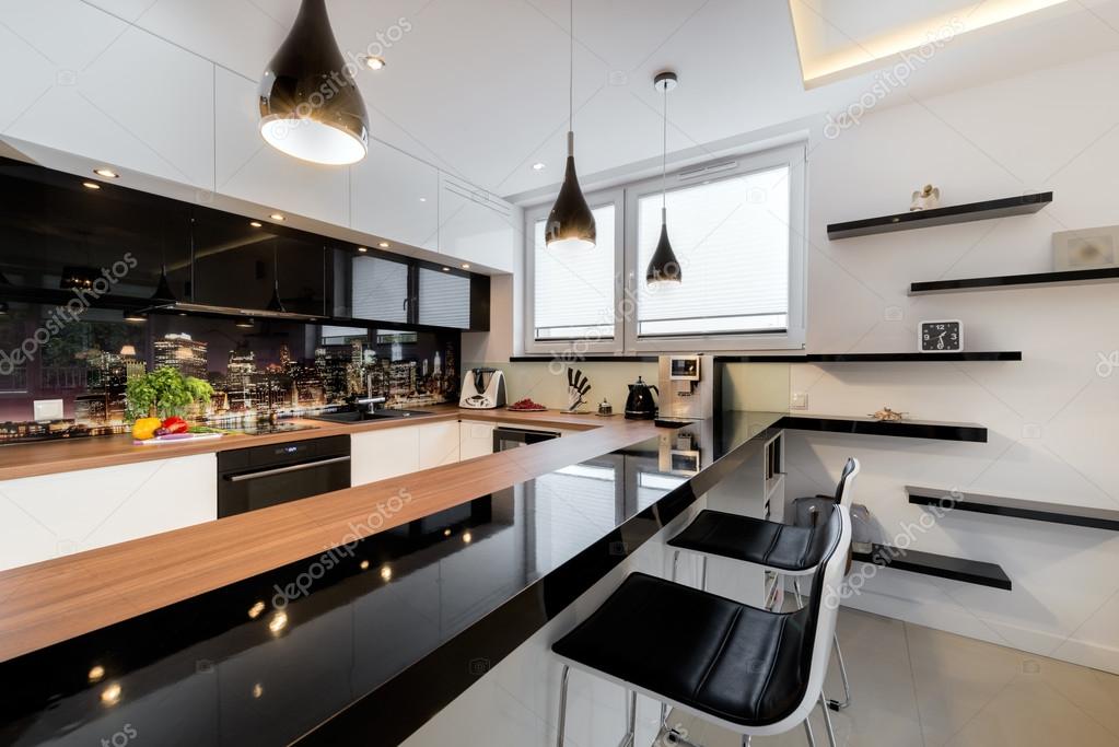 Moderne open ruimte luxe keuken — stockfoto © jacek kadaj #55147293