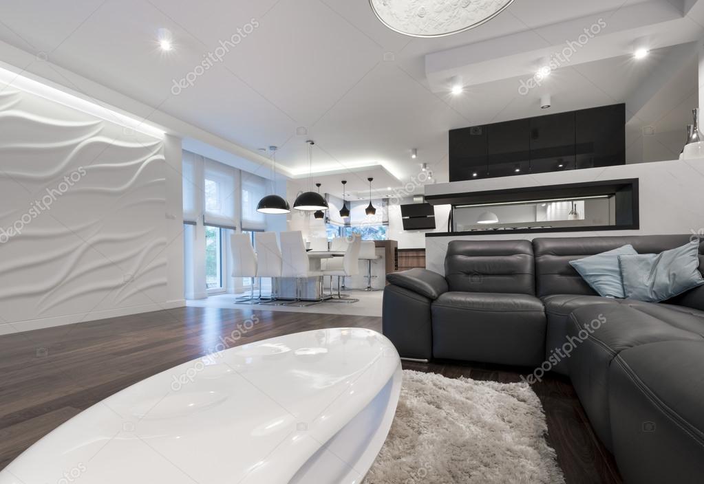 Diseño interior moderno living comedor con cocina — fotos de stock ... Cocina living comedor
