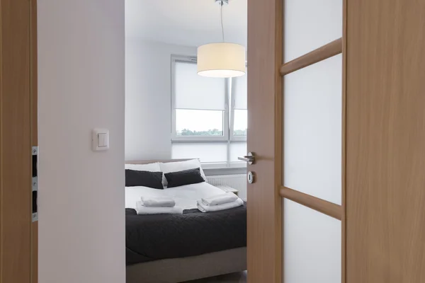 Modern sleeping room interior design in scandinavian style