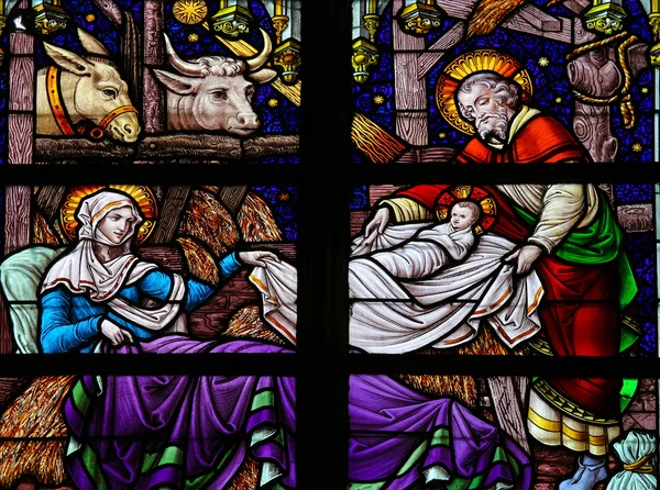 Nativity Scene Stained Glass