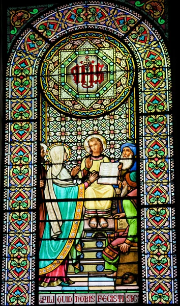Stained Glass of The Finding of Jesus in the Temple of Jerusalem