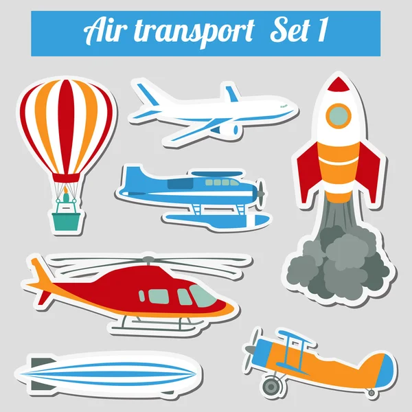 Public transportation, air transportation. Icon set.