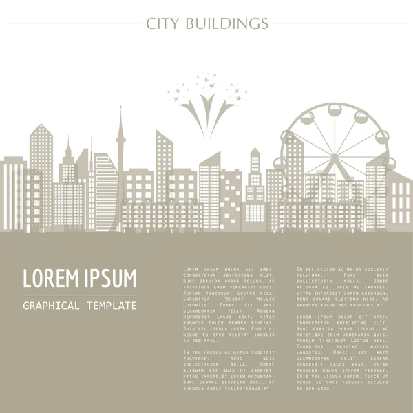 Cityscape graphic template. Modern city architecture. Vector ill