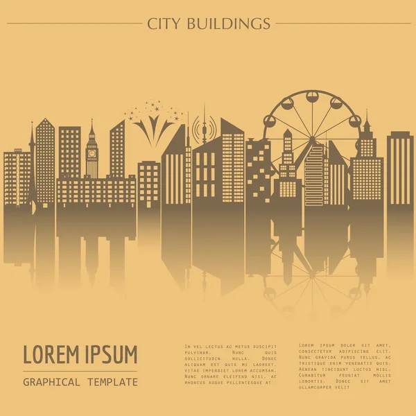 Cityscape graphic template. Modern city architecture. Vector ill