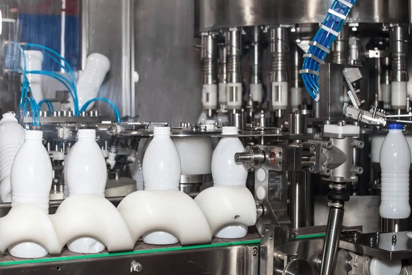 Packaging milk bottles line