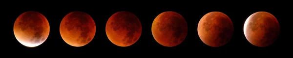 Total lunar eclipse in 6 stages