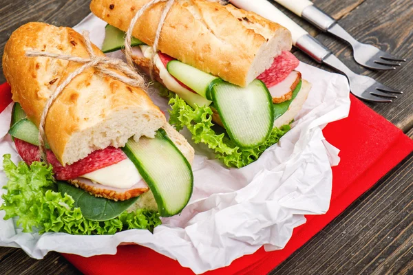 Tasty sandwiches with vegetables