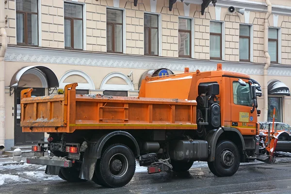 Now removal machines on the street on January 25, 2015 in Saint-Petersburg