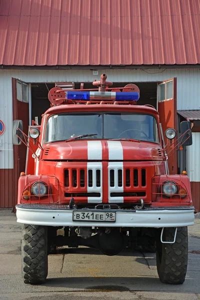 Big fire-engine truck in Zelenogorsk city