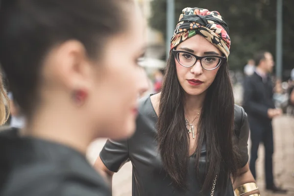 Eccentric and fashionable people during Milan fashion week 2014