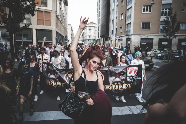 Zombies parade held in Milan october 25, 2014