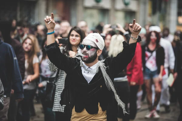 Zombies parade held in Milan october 25, 2014