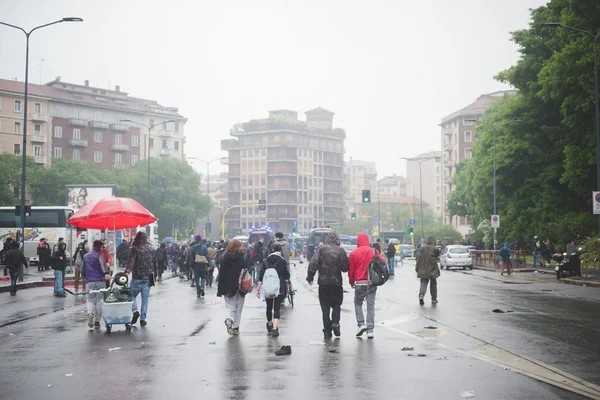 Manifestation no expo held in Milan May 1, 2015