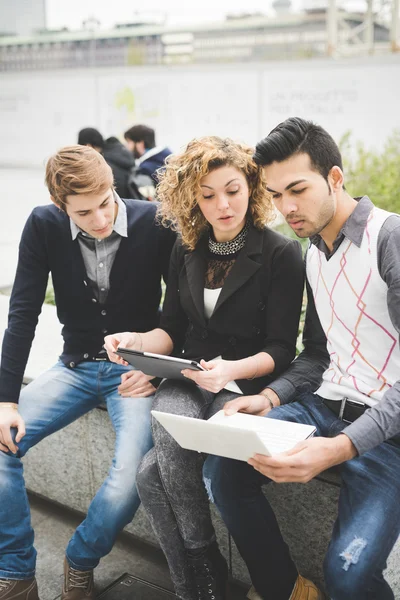 Multiracial contemporary business people working