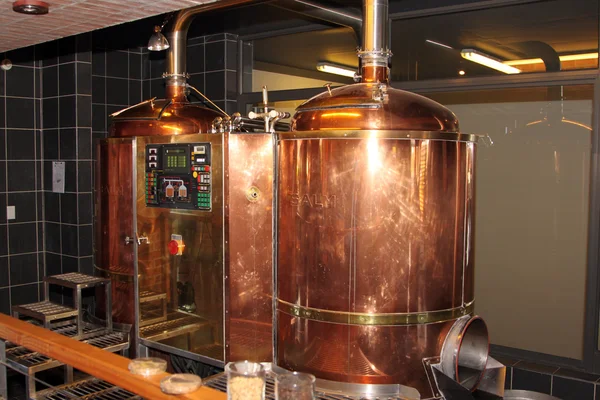 Modern craft automated copper beer brew kettle