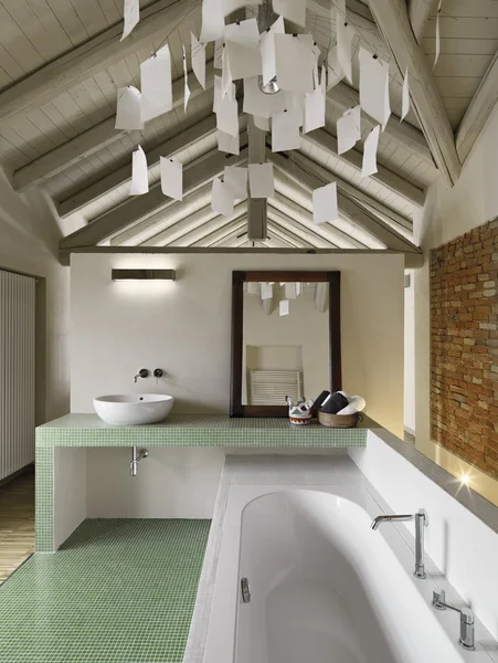 Modern bathroom in the attic