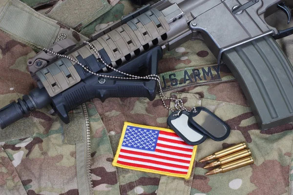 Us army uniform and weapon