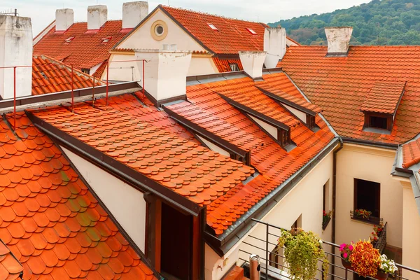 Red tiled roofs in Lesser Town, Prague, Czech Republic