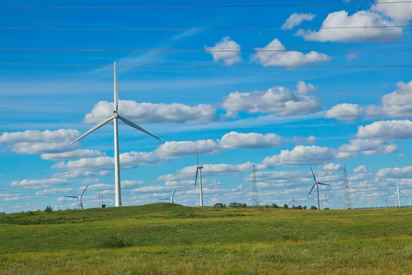 Eco wind power generator on the grassland