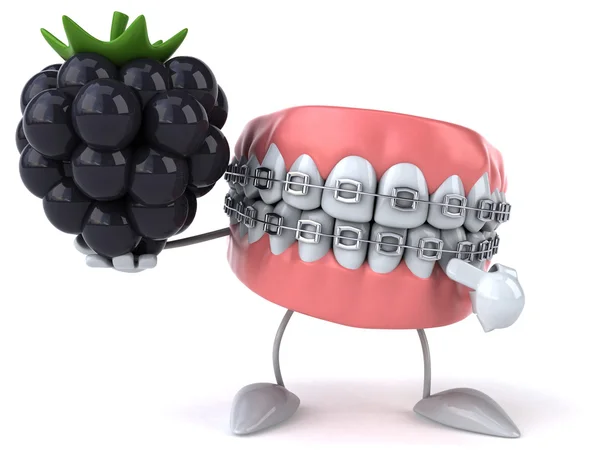 有趣的卡通牙齿戴着牙套 - 图库照片julos#7509