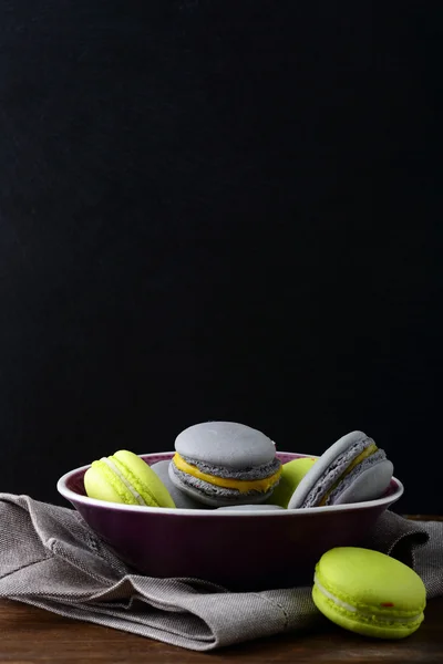Sweet colorful Pistachios macaroon in a plate