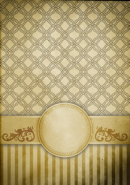 Vintage paper with patterns and decorative border.