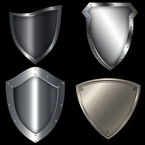 Medieval silver shield set.