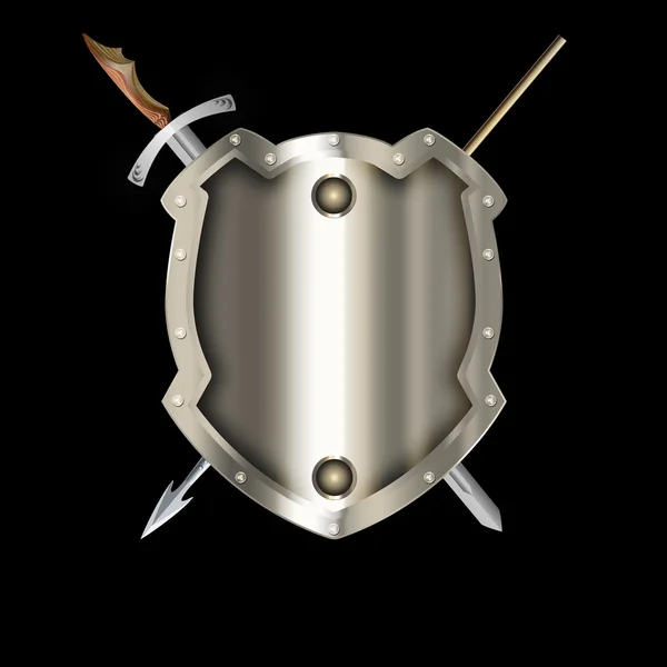 Shield with sword and spear.