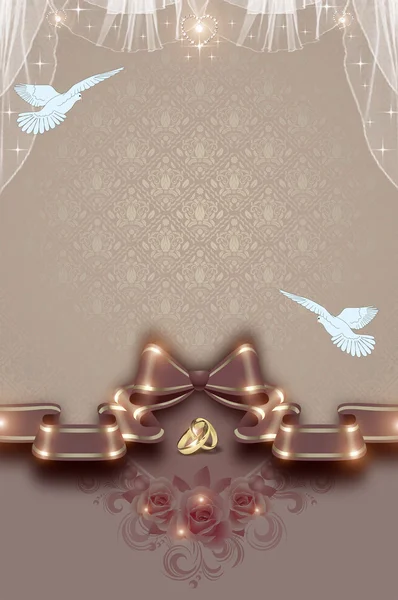 Wedding invitation template. Decorative background for the desig