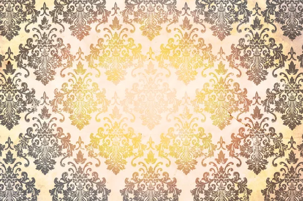 Old grunge wallpaper with vintage ornament.