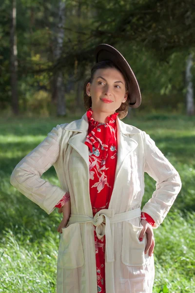 Woman in vintage clothes