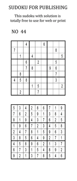 Sudoku with solution. Free to use on your website or in print.