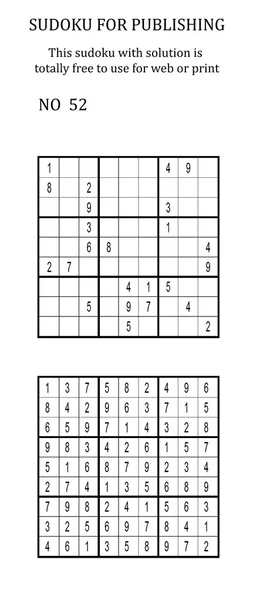 Sudoku with solution. Free to use on your website or in print.