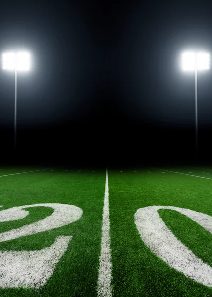 Football field at night