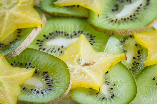 Fresh sliced kiwi and carambola or starfruit