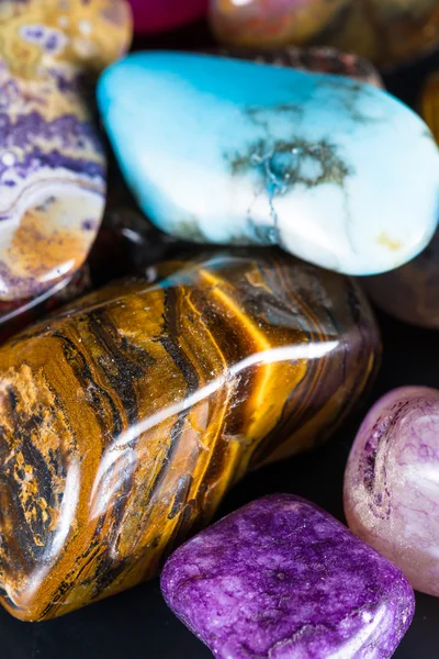 Polished stones in a pile