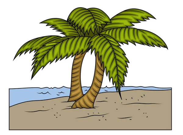 Palm Trees at Island Vector