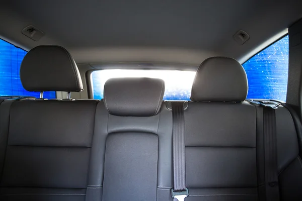 Car in a carwash - view from the interior of the vehicle