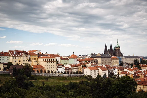 The picture of Prague under the clouds