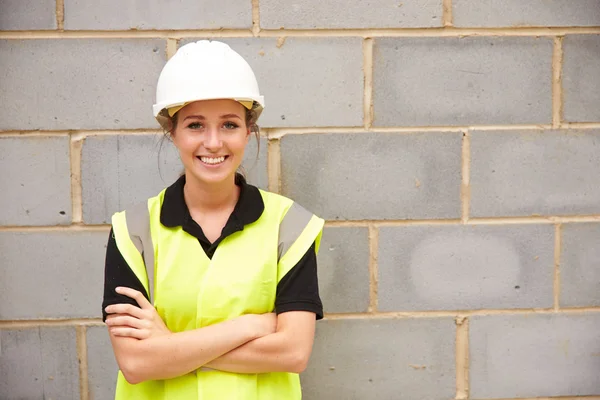 Female Construction Worker On Building Site