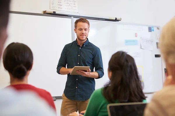 Teacher at adult education class