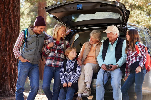 Family before forest hike