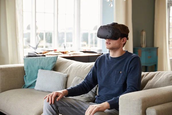Man Wearing Virtual Reality Headset