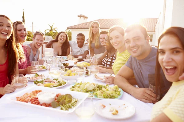People Enjoying Outdoor Summer Meal