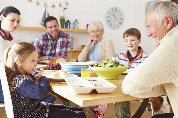 Multi Generation Family Eating Lunch