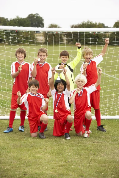 Winning junior soccer team