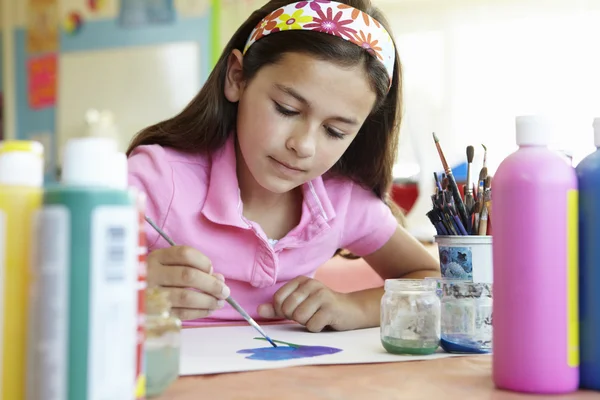 Girl in art class