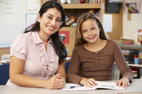 Teacher and schoolgirl