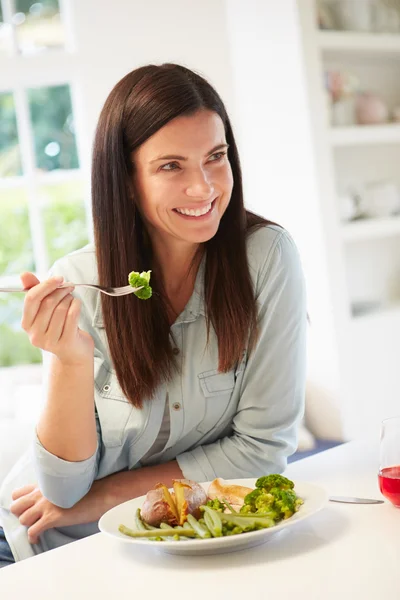 Woman Eating Healthy Meal